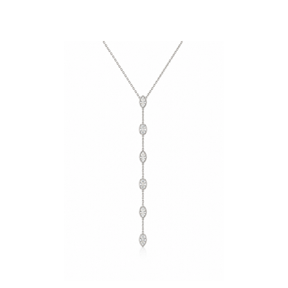 Multi Cut Bezel Lariat Necklace