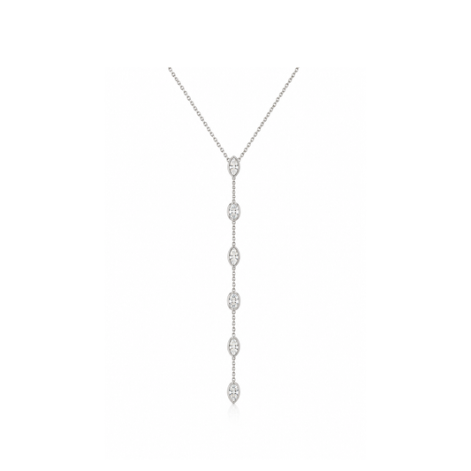 Multi Cut Bezel Lariat Necklace