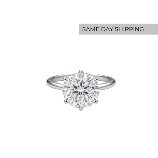 5 CT Round Cut Six-Prong Solitaire Engagement Ring