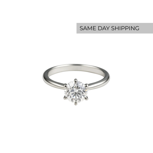 2ct Round Cut Six-Prong Solitaire Engagement Ring