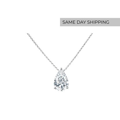 2ct pear cut Solitaire Necklace