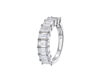Emerald Cut Half Eternity Ring