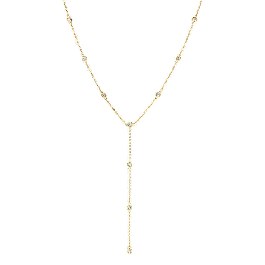 Bezel Set Moissanite Long Necklace