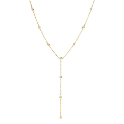 Bezel Set Long Necklace