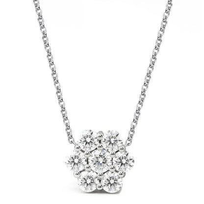 3.5CT Flower Pendant Necklace