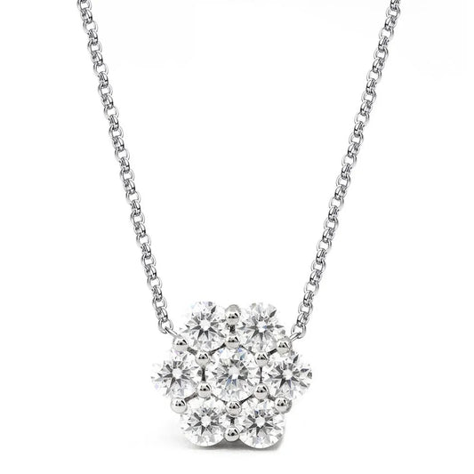 3.5cttw Moissanite Flower Pendant Necklace