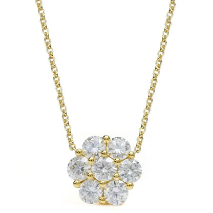3.5CT Flower Pendant Necklace