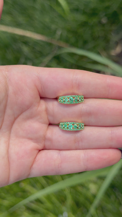 Emerald Pavé Hoop Earrings