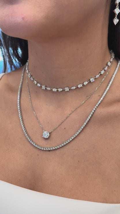 Adjustable Multi-Cut Tennis Choker Necklace