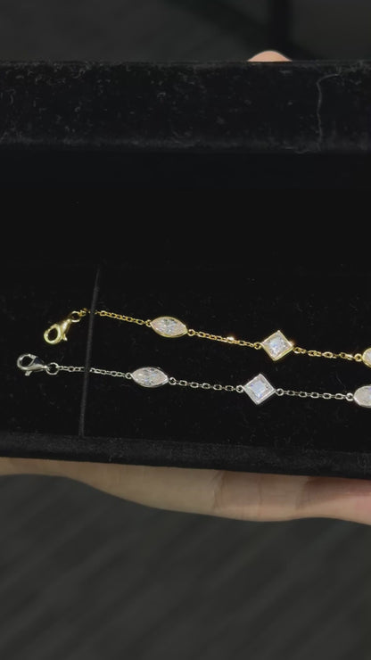 Mixed Shape Bezel Bracelet