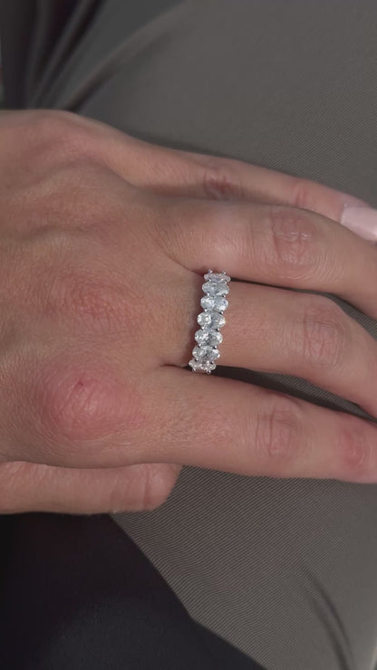 Oval Cut Half Eternity Ring