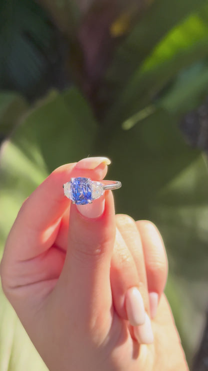 Cushion Cut Sapphire Ring