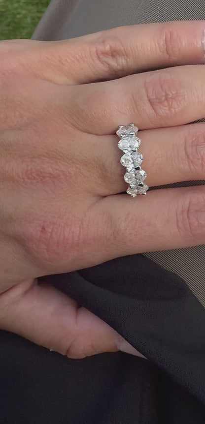 2.5CT Oval Cut Half Eternity Ring