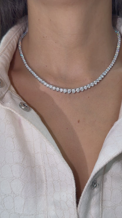 Riviera 3-Prong Graduated Tennis Necklace