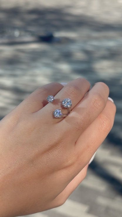Round Cut Open Adjustable Ring