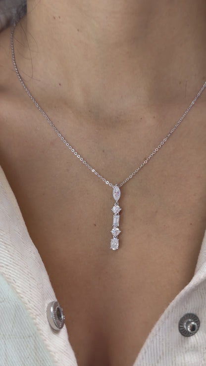 Mixed Cut Drop Necklace