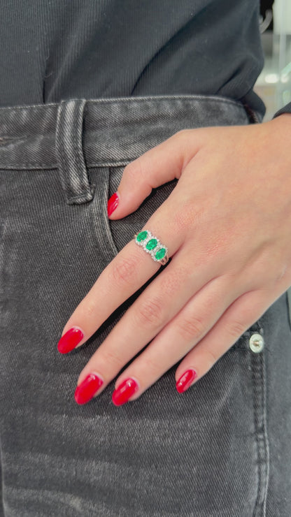 Emerald Trio Ring