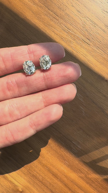 Oval Cut Solitaire Stud Earrings