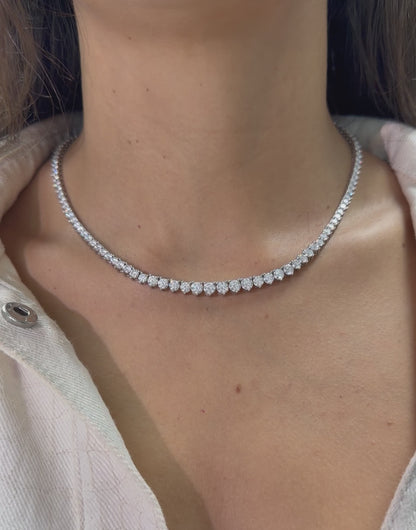 Riviera 3-Prong Graduated Tennis Necklace