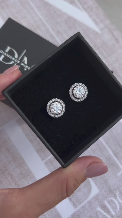 3.5cttw 2-in-1 Halo Stud Earrings With Removable Jackets