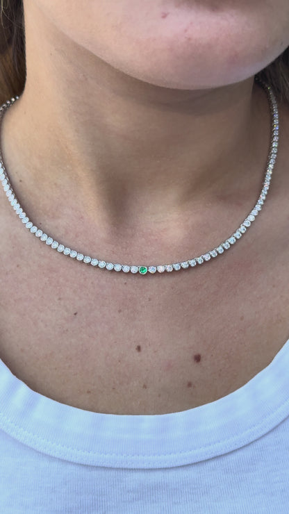 Emerald Bezel Set Necklace