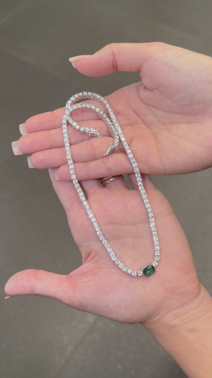 Emerald Center Tennis Necklace
