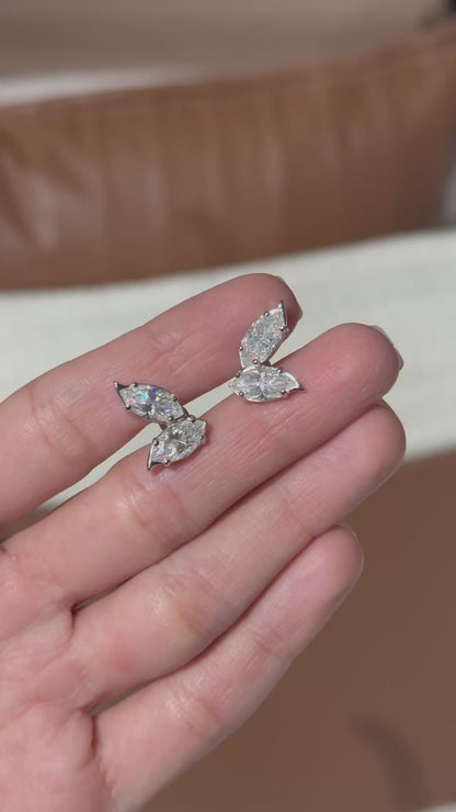 Double Marquise-Cut Stud Earrings