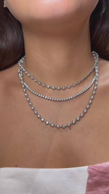 Bezel Tennis Chain Necklace
