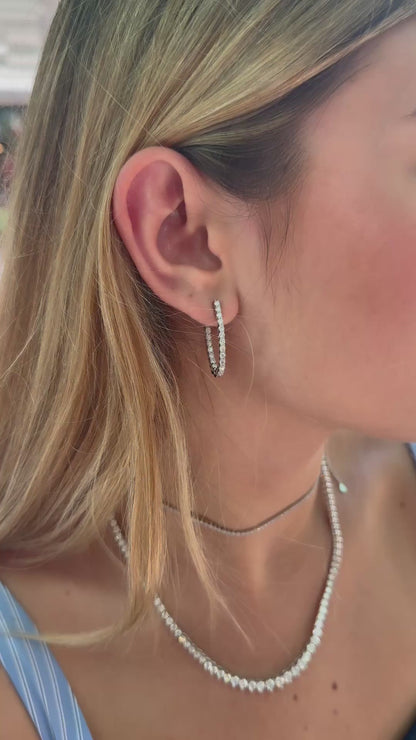 Elongated Oval Inside-Out Hoops Earrings