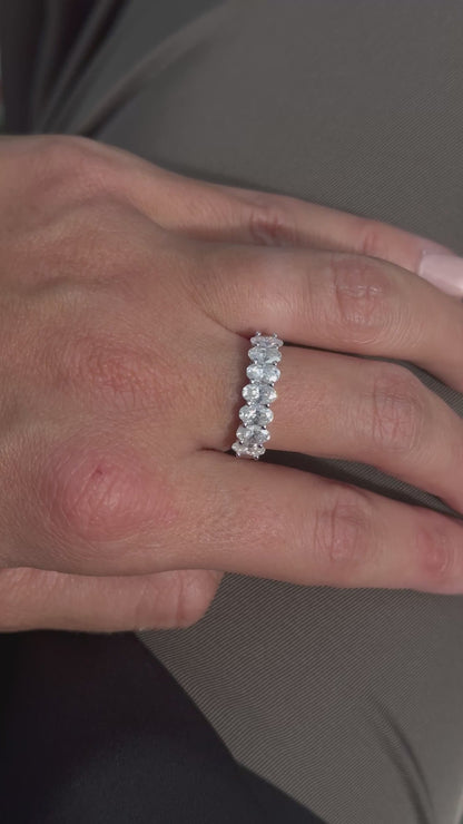Oval Cut Half Eternity Ring