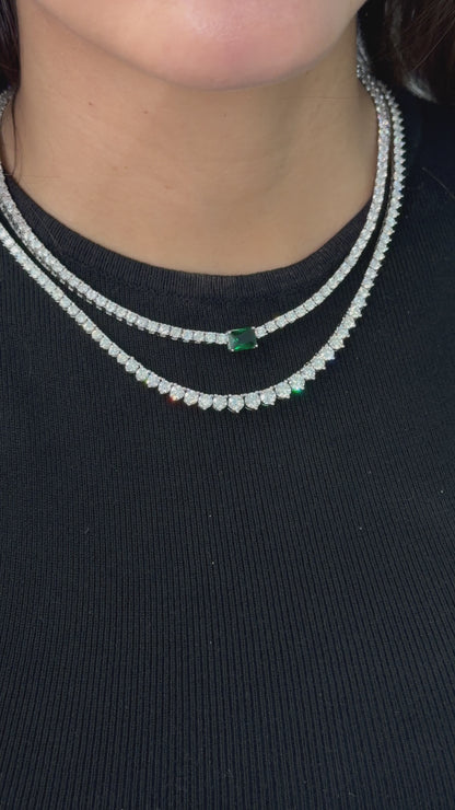 Emerald Center Tennis Necklace