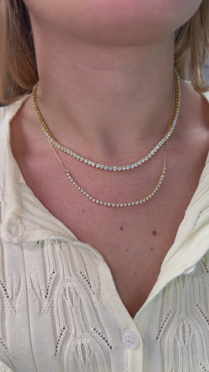 Three-Prong Half Tennis Necklace