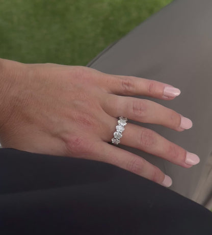 2.5CT Oval Cut Half Eternity Ring