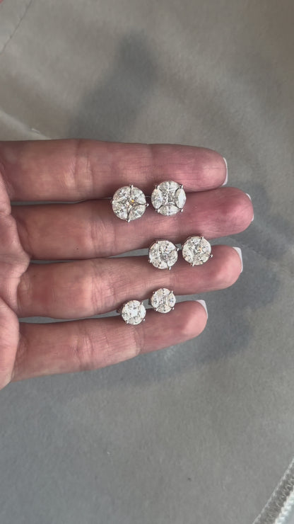 Marquise Cluster Stud Earrings