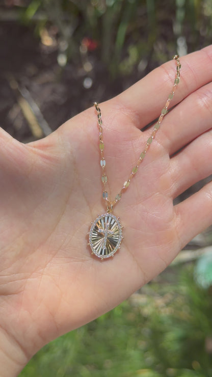 Radiant Cross Medallion Necklace