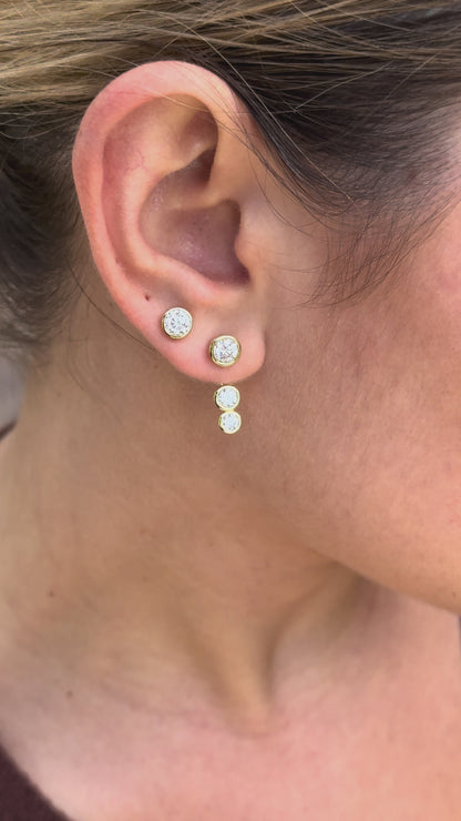 Convertible Bezel Stud Earrings