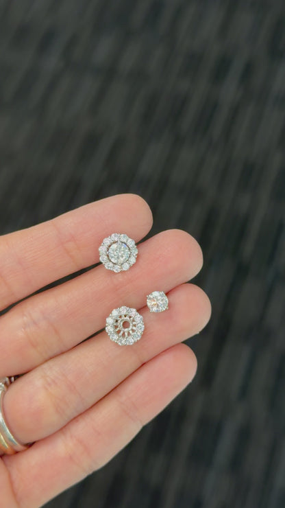 1.5cttw 2-in-1 Halo Stud Earrings With Removable Jackets