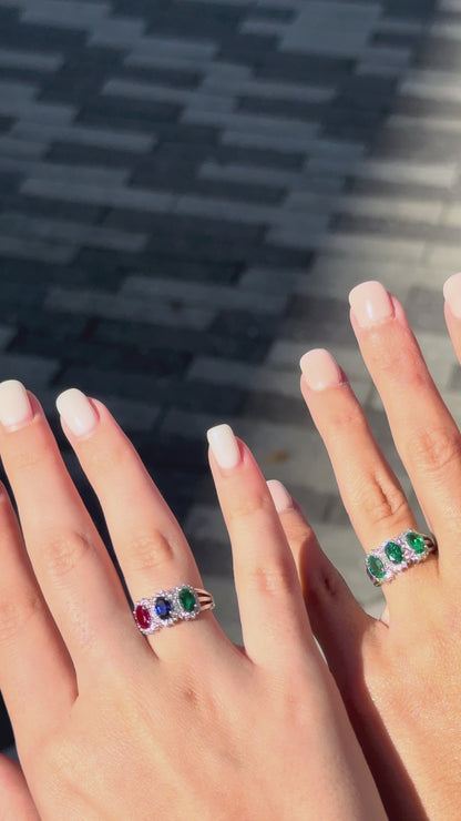Emerald Trio Ring