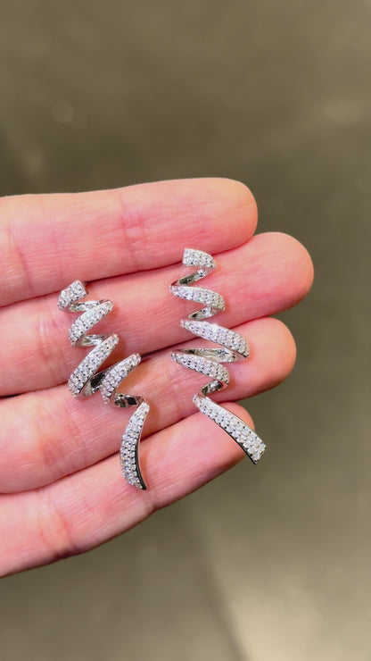 Pavé Spiral Drop Earrings
