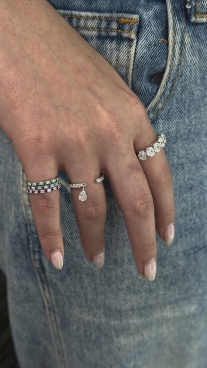 half 2mm color eternity band ring