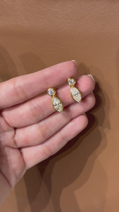 Marquise Drop Golden Earrings