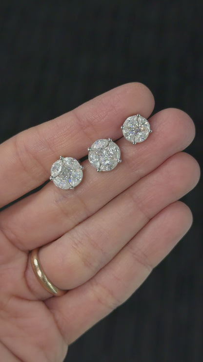 Marquise Cluster Stud Earrings