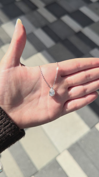 2ct pear cut Solitaire Necklace