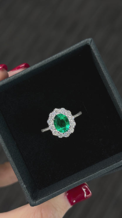 3CTTW Emerald Halo Ring
