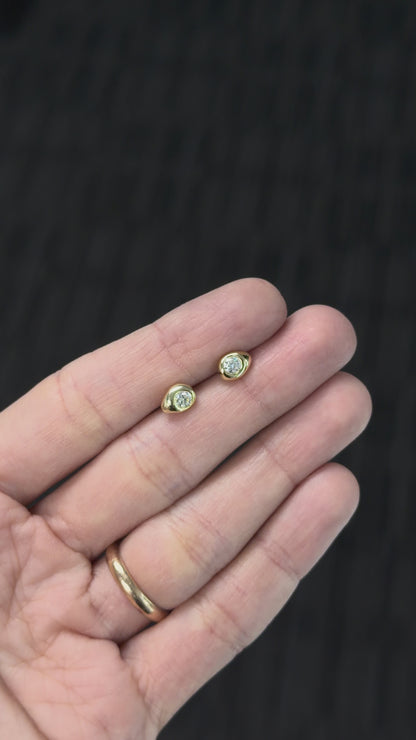 Mini bezel sparkle earrings
