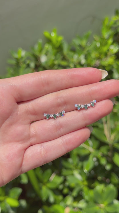 Emerald Spark Ear Climbers earring