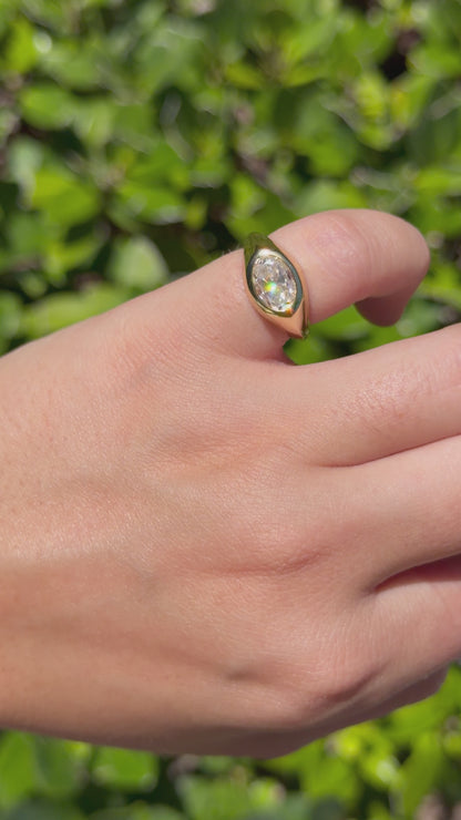 Oval Bezel Pinky Ring