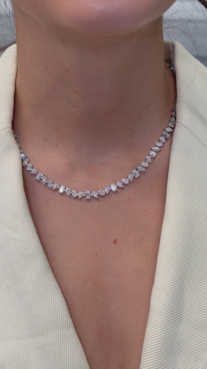 Multi-Cut Tennis Necklace
