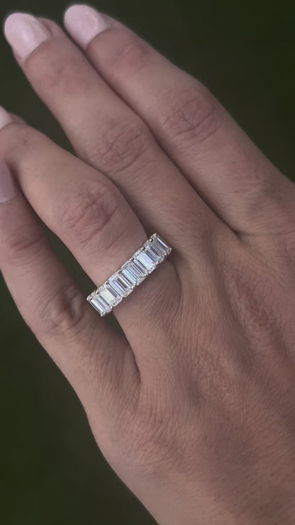 Emerald Cut Half Eternity Ring