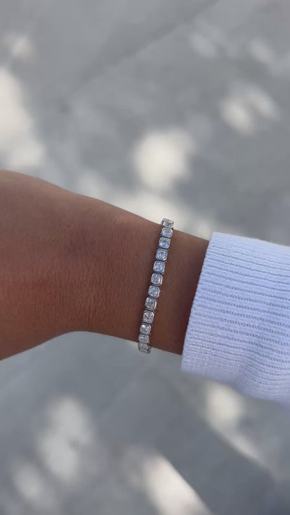 Asscher Cut Bezel-Set Tennis Bracelet